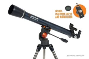 Celestron AstroMaster 70AZ met smartphone en maanfilter Celestron AstroMaster 70AZ met smartphone en maanfilter